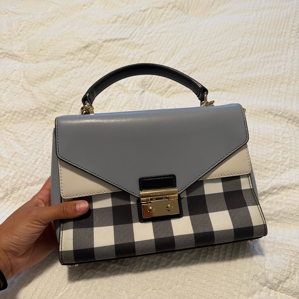 Michael Kors Blue Plaid Crossbody Purse